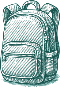 Illustration of a school backpack